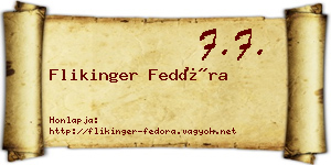 Flikinger Fedóra névjegykártya